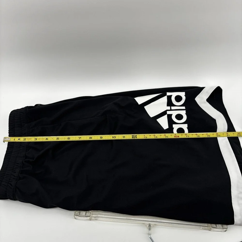 Adidas Black Athletic Basketball SoccerShorts with White 3 Side Stripes Size 2XL